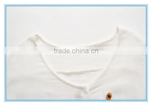 Half Sleeves V Neck Cotton Embroidery Breathable Fashion Lady Shirt photo-4