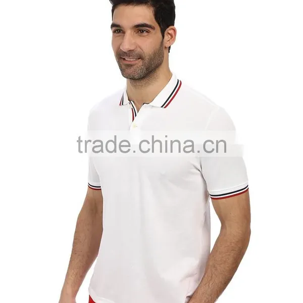 2015 Latest Custom Short Sleeve Mens Fancy Embroidered Polo Shirt, Ribbing Embroidered Polo Shirt photo-2