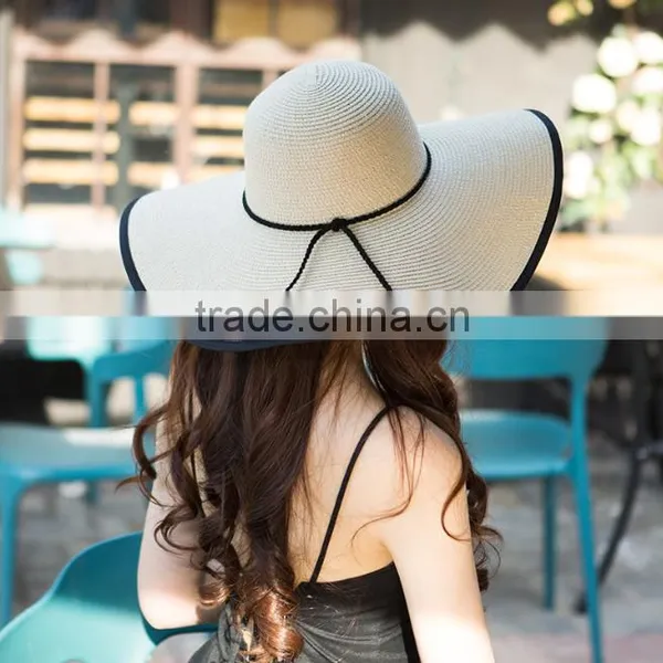 Zm40598b New Women Beach Hat Lady Cap Wide Brim Summer Sun Straw Hat photo-2