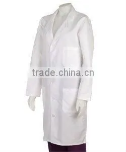 Unisex White Knee Length Medical Lab Coat