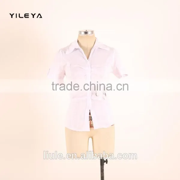 Mini Fashionable Office Style Women Formal Blouse Designs With Metal Decoration photo-5