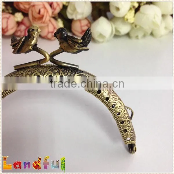 Vintage Bird Closure DIY Clutch With Sewing Holes Bag Frame Coin Purse Frame photo-2