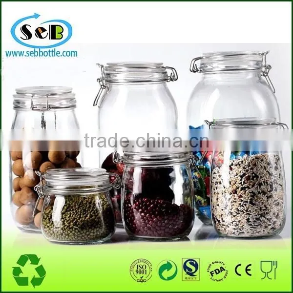 2016 New Glass Jar With Metal Clip Hot Selling Glass Jar With Metal Clip Lid High Borosilicate Glass Jar With Metal Clip photo-3