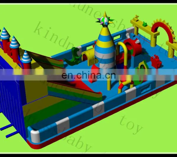 Inflatable Funcity With Slide Inflatable Play Center Giant Inflatable Slide and Obstacle Combo photo-5