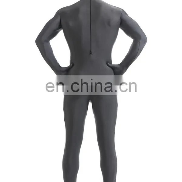 Fancy Dress Halloween Costume Grey Spandex Lycra Full Body Zentai Suit Unitard photo-4