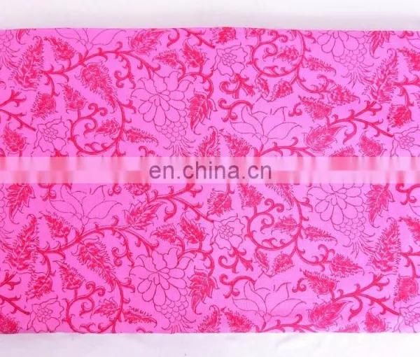 Indian 2017 Hand Block Cotton Fabric Crafting Dressmaking Sewing Fabric By Meter photo-2