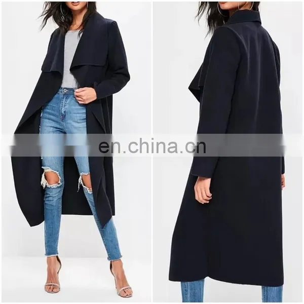 Custom Made Clear Coat Coat Stand on Ladies Black Long Wool Coats Winter photo-6