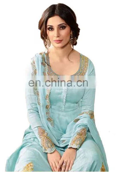 Occasion Party Wear Long Anarkali Style Salwar Kameez Suits 2017 (Semi Stitched) photo-2