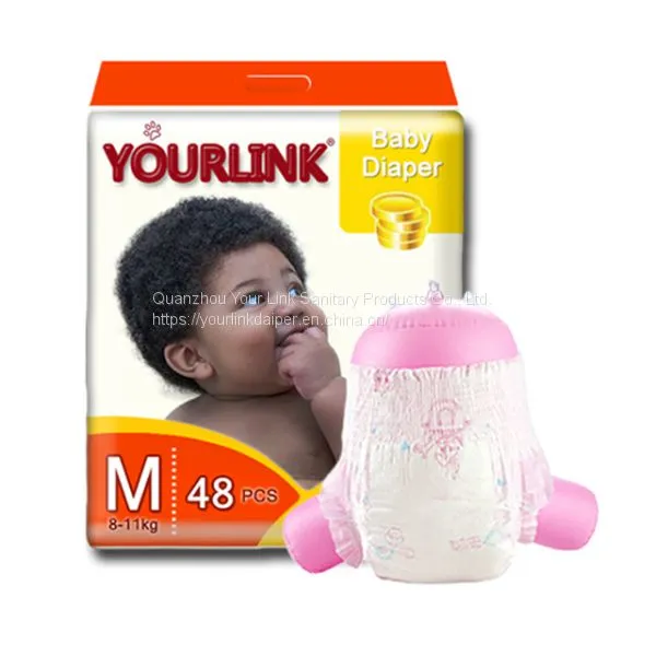 High Quality Elastic Waist Clothlike Disposable Diapers Nappies for Baby