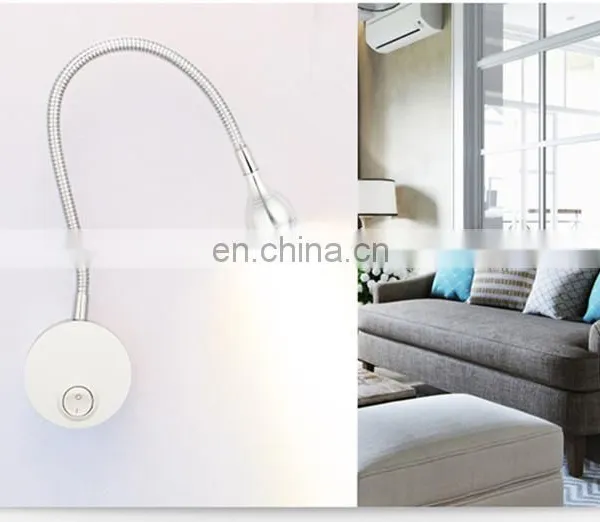 Cheap Price Bathroom Mirror Lamp With Flexible Hose Mini Led Reading Lamp for Bedroom OEM Gooseneck Led Headboard Wall Lamp photo-4