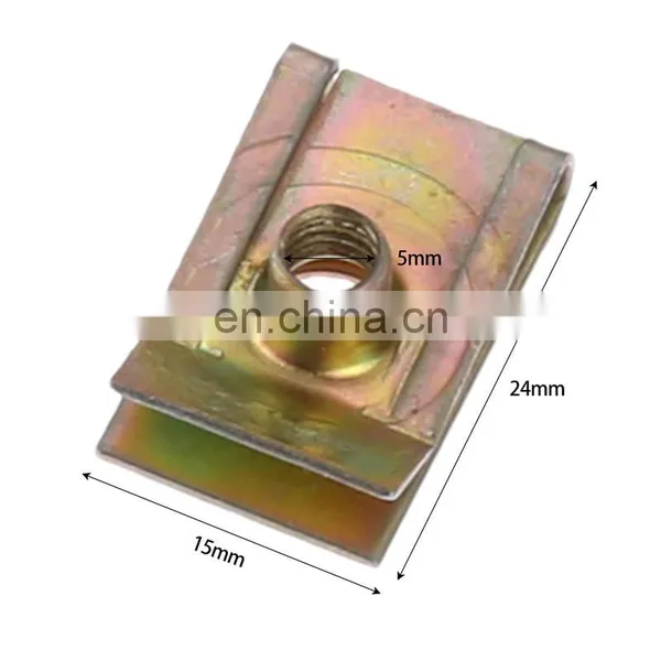100Pcs Car Screw Base U-Type Mount Fastener Clips Motor Fender Bumper Protection Metal Clip
