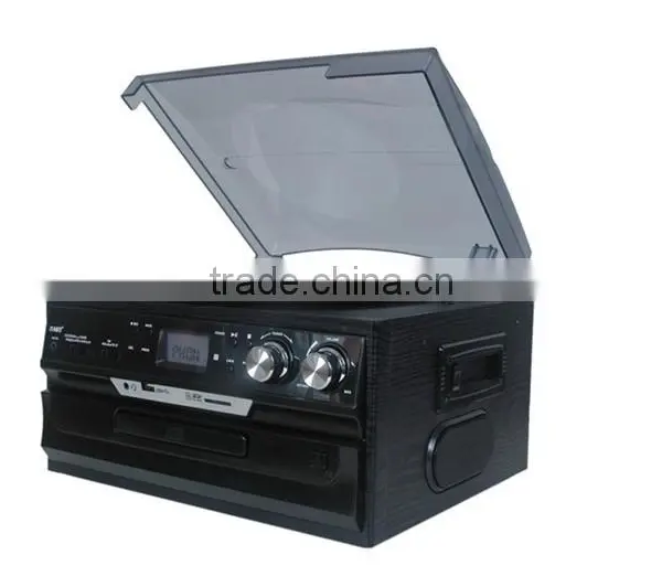 Classical Turntable With AM FM Radio CD Cassette/ USB Recorder & MP3 Player photo-2