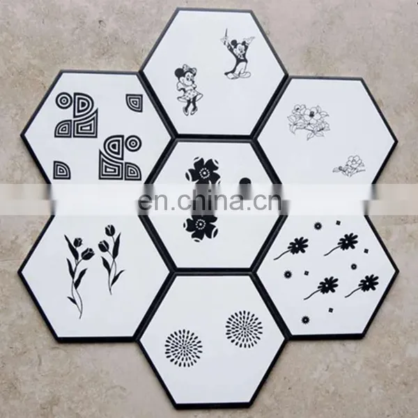 230*200*115 Art Tile Mediterranean Style Blue and White Porcelain Hex Floor Tile/Wall Tile photo-2