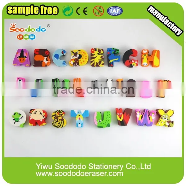 Cute Extruded Rubber Erasers Animal Letter Eraser photo-2