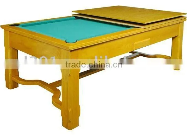 dining pool table made of solid oak wood .