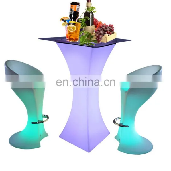 Led Glowing Cocktail Table /Elegant Power Modern Nightclub Disco Square LED Furniture Shinning Cocktail Bar Coffee Table photo-5
