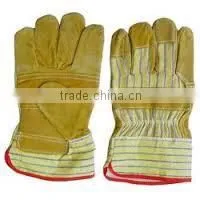 Yellow Industrial Safety Cow Split Leather Work photo-5