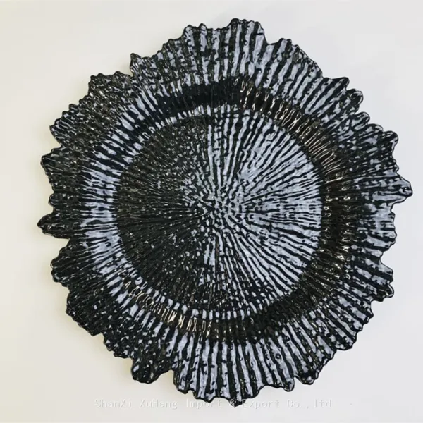 Plastic Black Charger Plate Wedding Party Restaurant Under Plates Table Decorative Charger Plates photo-4