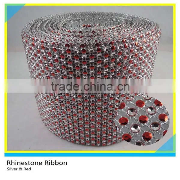9 Lines Sapphire Rhinestone Plastic Base Material Mesh Roll Net 24 Rows photo-2
