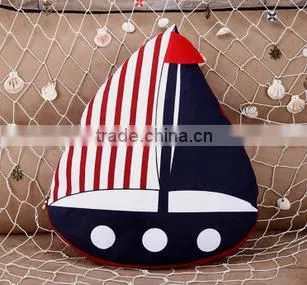 Latest Design Fancy Sailing Boat Cotton Fabric Cushion Handicraft Particular Pillow Made in China photo-4