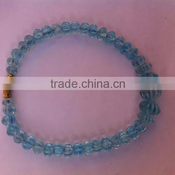 Pumpkin Shaped Blue Topaz Beads photo-3