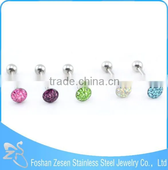 2016 New Arrival Surgical Steel Flashing Crystal Titanium Anodized Pentagram Tongue Ring photo-6