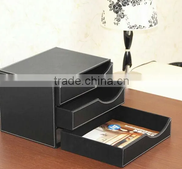 Home & Office Stationery ,hot Sell Pu Faux Leather 4 Drawer Sorter Desk Orgainser photo-3