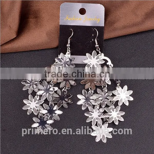 New Multilayer Snowflake Vintage Flower Earrings Dubai Gold Jewelry photo-2