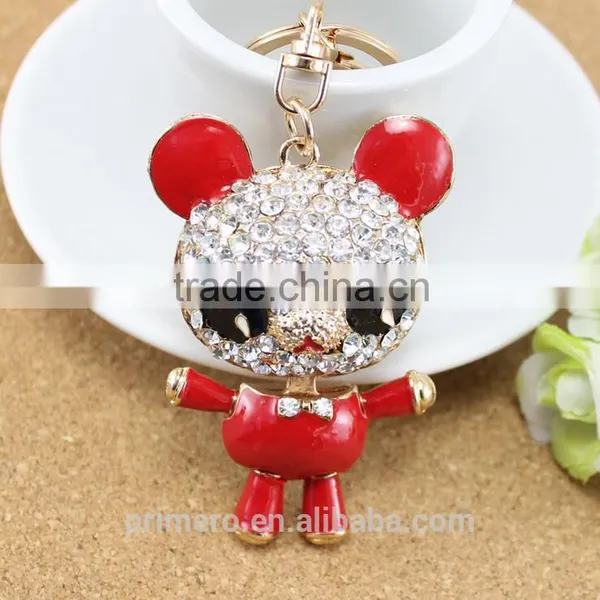 Panda Shape Keyring Cute Pendant Charm Crystal Purse Bag Car Key Chain photo-3