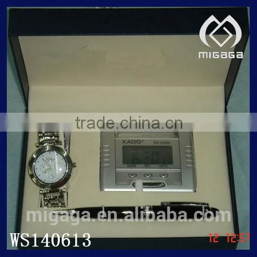 Fashion Watch Set With Pen Stainless Steel Watch Watch Pen Jewelry Set for Gift
