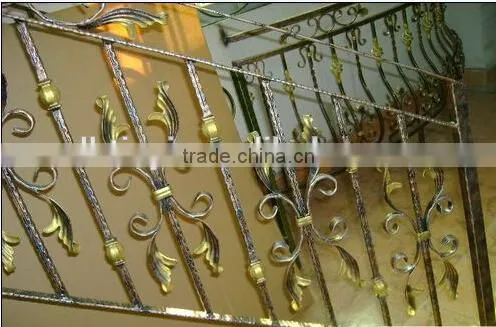 Curved Wrought Iron Outdoor Straight Stair Railings Design
