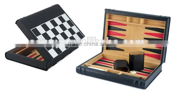 2 In 1 Foldable PU Leather Chess Table And Backgammon Board Case photo-4