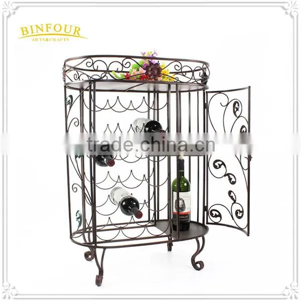 China Factory Retail Display Racks Metal Wine Rack Metal Glass Display Shelf photo-5