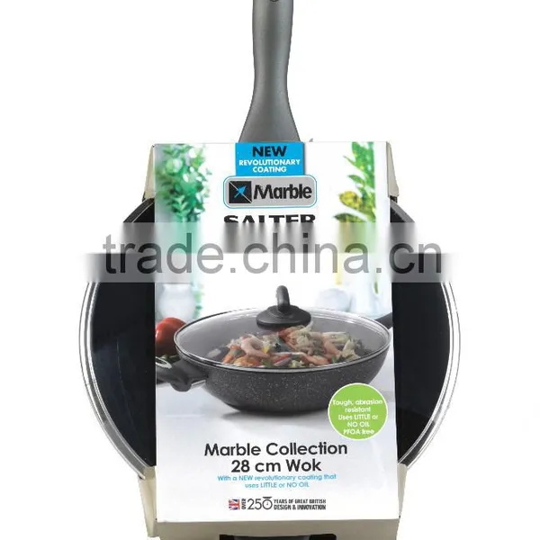 Forged Aluminium Marble Coating Wok With Lid