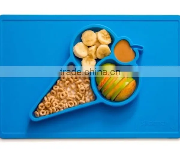 Custom Food Grade Baby One Piece Silicone Placemat photo-3