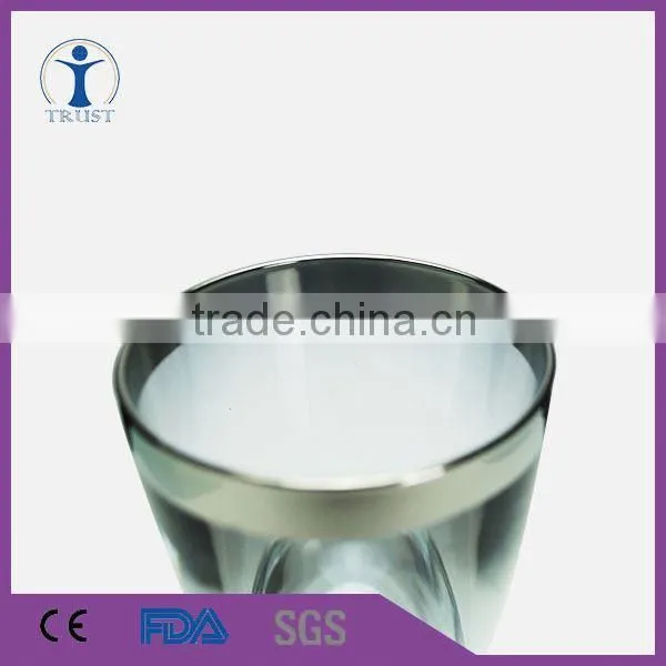 Cheap Trust Wholesale Custom Glassware Manufactory Whiskey Glass Cup With Silver Rim Hand Made photo-2