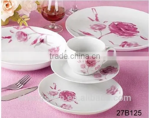 20pcs High Grade Ceramic Plain White Dinner Set, Modern Dinnerware for Home Hotel Restaurant, Moon Plates Coupe Shape Ceramics photo-5