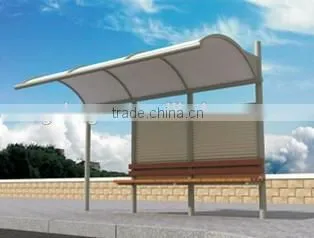 Stainless Steel Outdoor Economic Bus Stop Station With Acrylic Roof for Public
