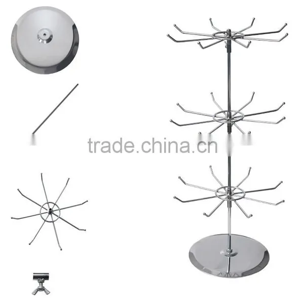 3 Tiers Rotating Display Wire Rack for Jewerly Store photo-3