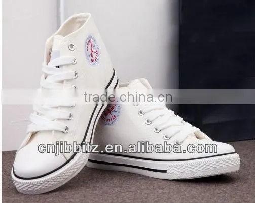 Classic Design Plain White Canvas Shoes,elevator Shoes 4cm,platform Shoes