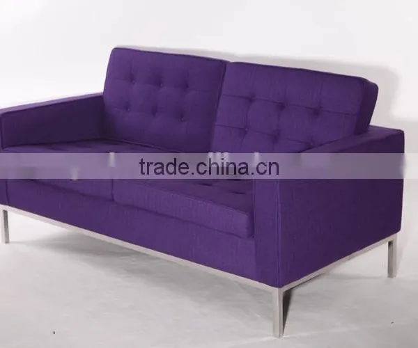 Two Seat Color Wool Fabric Living Room Furniture Deep Purple Sofa Sale photo-2
