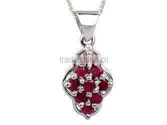 Natural 2014 Fashion 925 Silver Gemstone Pendants, Designer Ruby Silver Pendants
