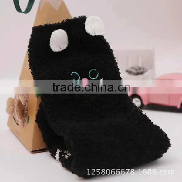 Embroidery Three-dimensional Cartoon Cute Coral Velvet Socks Funny Christmas Socks photo-4