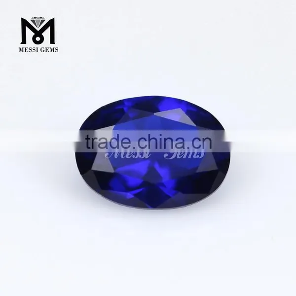 Messi Gems Fashionable Oval Cut 10 x 12 108# Blue Synthetic Spinel photo-4