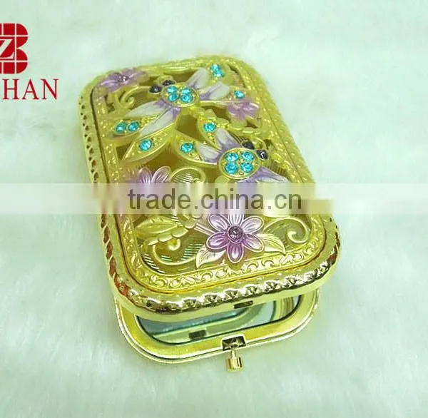 Antique Gold Cosmetic Mirror/promotional Gift Pocket Mirror/gold Makeup Mirror photo-2
