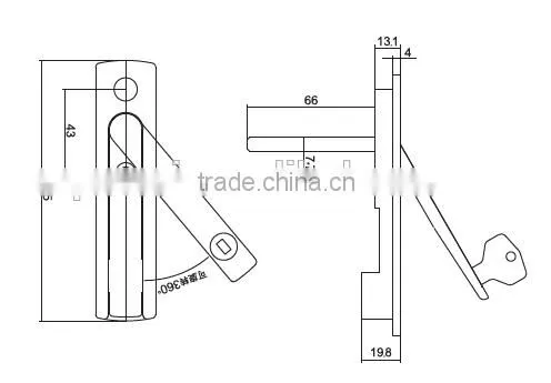 Pop up Handle With Lock/key Window & Door Hidden Handle Built-in-Handle With Lock Hidden Holding UPVC Handle With Key photo-2