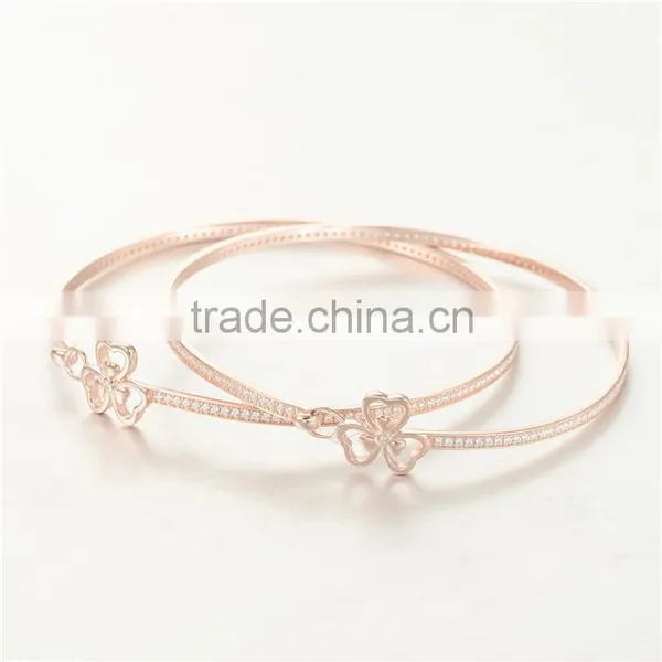 Rose Gold Plated Jewelry Gold Bracelet Clover PB001A-21 photo-5