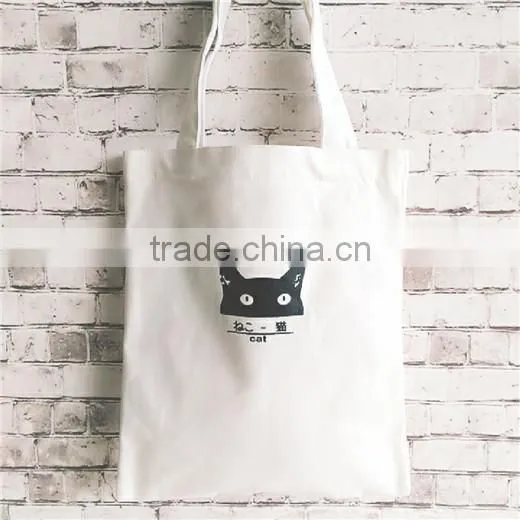 Cute Cat Portable Canvas Bag,Simple Black and White Canvas Bag photo-5