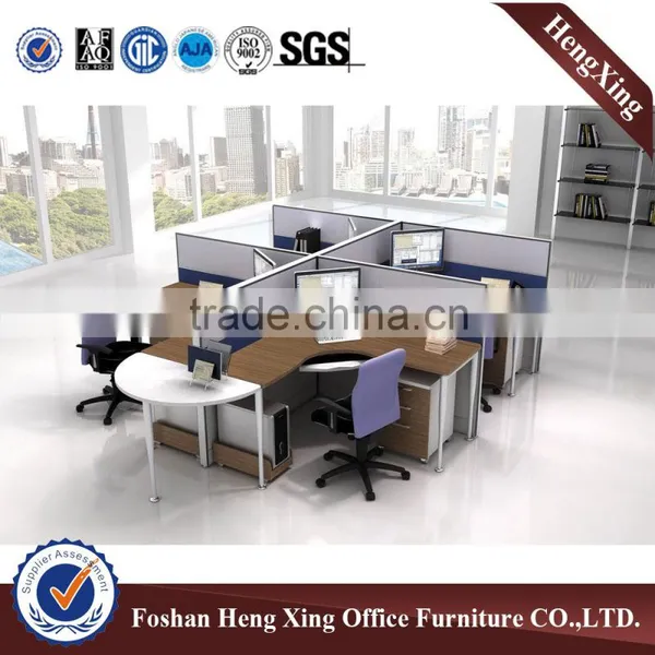 Aluminum Frame Design Workstation 2 Person Wooden Office Cubicle (HX-PT630) photo-3