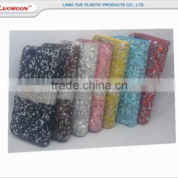 Hit Color Wallet Style Resin Diamond Leather Case for Iphone 5 6 7 6s photo-2